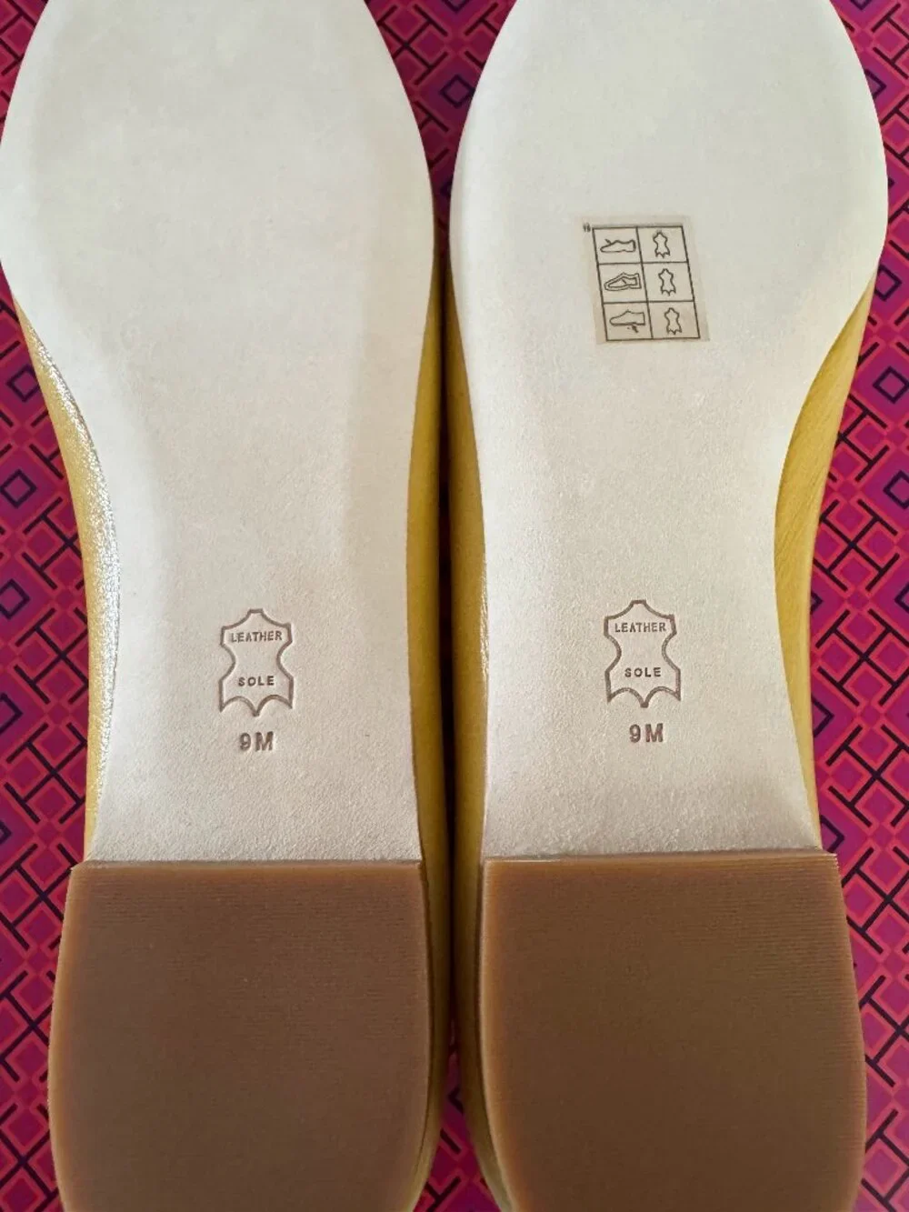 New Tory Burch Charm Ballet Flats, Goat Leather, Naples Yellow, Women's Size 9